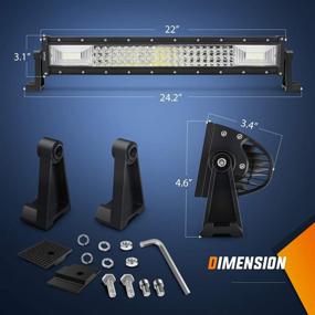 img 3 attached to 🚚 Нилайт - 18016C-A Светодиодная балка освещения: 22-дюймовая тройная рядовая 270 Вт, светофорно-дальнобойная комбинированная линза для грузовиков, яркие внедорожные фары - гарантия 2 года.