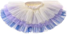 img 2 attached to 🌈 6 Layered Fluffy Tulle Ballet Skirt for Baby Toddle Girls, Rainbow Tutu, Ages 1-8T