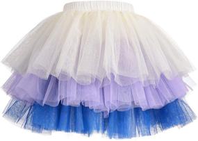 img 4 attached to 🌈 6 Layered Fluffy Tulle Ballet Skirt for Baby Toddle Girls, Rainbow Tutu, Ages 1-8T