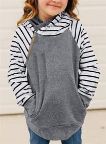 img 3 attached to Blibea Girls Kids Long Sleeve Double Hooded Sweatshirt Pullover Tops with Button Detail