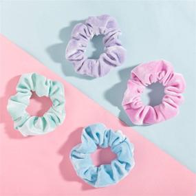 img 1 attached to 🎀 Whaline Macaron Theme Hair Scrunchies: 12 Colors of Elastic Velvet Hair Bands for Girls and Women