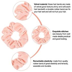 img 2 attached to 🎀 Whaline Macaron Theme Hair Scrunchies: 12 Colors of Elastic Velvet Hair Bands for Girls and Women