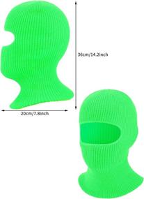 img 1 attached to ❄️ 2-Piece 1-Hole Winter Ski Mask: Knitted Face Cover Balaclava for Outdoor Sports