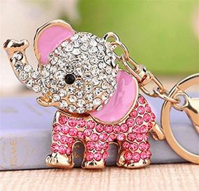 img 1 attached to 🐘 Stylish Elephant Keychain with Sparkling Rhinestones - A Must-Have for Men's Accessories!