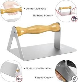 img 1 attached to 🍔 Lifeegrn Burger Press: Square Burger Smasher with Wooden Handle – High-Quality Stainless Steel Bacon Press for Griddle & Grill Cooking