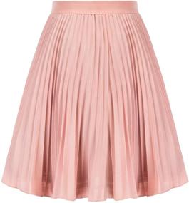 img 3 attached to 👗 GRACE KARIN Girls' Pleated Elastic Waist A-line Flared Midi Skirt for 6-12 Year Olds