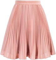 👗 grace karin girls' pleated elastic waist a-line flared midi skirt for 6-12 year olds logo