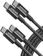 🔌 anker 6ft nylon usb c to usb c cable (60w, 2-pack), usb 2.0 type c charging cable for ipad mini 6, ipad pro 2020, ipad air 4, macbook pro 2020, galaxy s20, nintendo switch, google pixel, lg (black) logo
