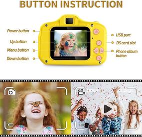 img 3 attached to YIREAL детская камера цифровая камера игрушки для девочек мальчиков 1080P HD видеокамера для малышей