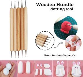 img 1 attached to 🎨 19Pcs Modeling Clay Tools Kit by BAISDY - Includes 5pcs Mandala Dotting Tools, 5pcs Dual-Ended Polymer Sculpting Tools, 4pcs Ball Stylus Tools, and 4pcs Plastic Pottery Carving Tools