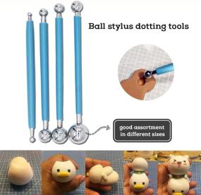 img 3 attached to 🎨 19Pcs Modeling Clay Tools Kit by BAISDY - Includes 5pcs Mandala Dotting Tools, 5pcs Dual-Ended Polymer Sculpting Tools, 4pcs Ball Stylus Tools, and 4pcs Plastic Pottery Carving Tools