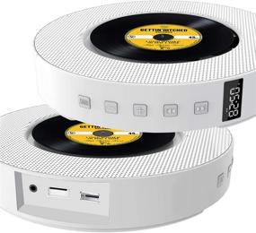 img 2 attached to Улучшенный портативный CD-плеер 2021 года с Bluetooth, FM-радио, настенным креплением, пультом дистанционного управления, акустикой HiFi, входами CD/USB/TF/AUX - идеальный вариант для подарка и для домашнего декора.