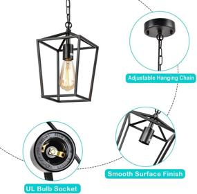 img 1 attached to Black Farmhouse Pendant Lighting Fixture by HMVPL - Ceiling Hanging Lights for Bedroom, Kitchen Island, Entryway, Dining Room, Hallway, Table, and Sink