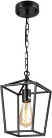 img 4 attached to Black Farmhouse Pendant Lighting Fixture by HMVPL - Ceiling Hanging Lights for Bedroom, Kitchen Island, Entryway, Dining Room, Hallway, Table, and Sink