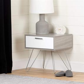 img 4 attached to South Shore Slendel Nightstand Soft White