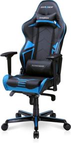 img 4 attached to DXRacer RV131 Black & Blue Racing Series Ergonomic Office Reclining Swivel Video Game Chair – Adjustable Seat for Adults, Teen Gamers, and Streamers