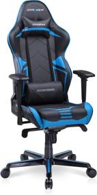 img 2 attached to DXRacer RV131 Black & Blue Racing Series Ergonomic Office Reclining Swivel Video Game Chair – Adjustable Seat for Adults, Teen Gamers, and Streamers