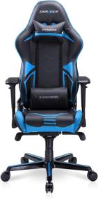img 3 attached to DXRacer RV131 Black & Blue Racing Series Ergonomic Office Reclining Swivel Video Game Chair – Adjustable Seat for Adults, Teen Gamers, and Streamers