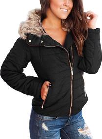img 2 attached to Vetinee Casual Pockets Quilted Jacket Women's Clothing for Coats, Jackets & Vests