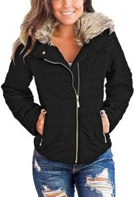 img 4 attached to Vetinee Casual Pockets Quilted Jacket Women's Clothing for Coats, Jackets & Vests