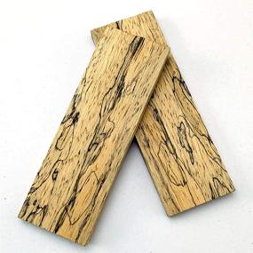 img 4 attached to 🔪 Aibote Set of 2 Spalted Maple Wood Knife Handle Scales Slabs, Ideal Material for DIY Blank Blades, Knives, Jewelry, and Handicrafts Making - 4.7x1.6x0.31 inches