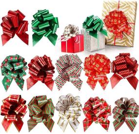 img 4 attached to 🎁 G.C 24 Pcs Christmas Bows: Exquisite Ribbon Decorations for Gift Wrapping & Christmas Pull Bows
