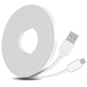 img 4 attached to 🔌 FastSnail 16.4FT Flat Extension Cable for WyzeCam, WyzeCam Pan, Wyze Cam V3 & More - USB Charging, Data Sync, and Power Extension (White)