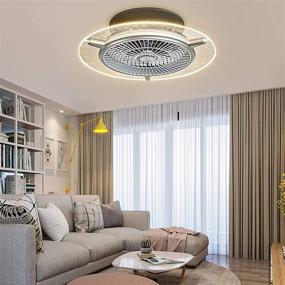 img 4 attached to 💡 Smart Ceiling Fan Chandelier with LED, Dimmable 3 Colors & 3 Speeds - Silent Time Setting, Remote Control - Perfect for Living Room, Bedroom, Kitchen (Silver, Round)