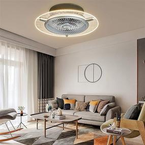 img 2 attached to 💡 Smart Ceiling Fan Chandelier with LED, Dimmable 3 Colors & 3 Speeds - Silent Time Setting, Remote Control - Perfect for Living Room, Bedroom, Kitchen (Silver, Round)