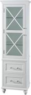 🏢 elegant home fashions champ ridge linen tower cabinet: versatile storage solution with glass shelves, drawers, and stylish blue and white design логотип