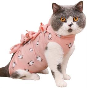 img 2 attached to 🐾 Kitipcoo Professional Surgical Recovery Suit for Cats and Dogs - Cotton Breathable Abdominal Surgery Suits for Wounds and Skin Conditions - After Surgery Pajamas