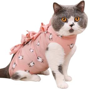 img 4 attached to 🐾 Kitipcoo Professional Surgical Recovery Suit for Cats and Dogs - Cotton Breathable Abdominal Surgery Suits for Wounds and Skin Conditions - After Surgery Pajamas