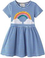 adorable cartoon toddler girl dress: 👧 freelu casual cotton t-shirt dresses (size 2-7 years) logo