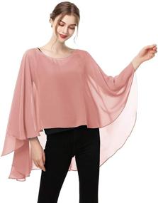 img 1 attached to Chiffon Capelet Capes Poncho Womens Women's Accessories