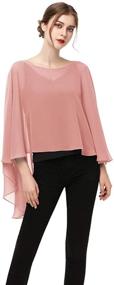 img 3 attached to Chiffon Capelet Capes Poncho Womens Women's Accessories