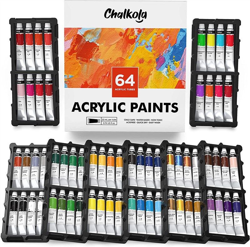 30 Acrylic Paint pens + 36 Watercolors + 28 Watercolor Brush Pens -  Chalkola Art Supply
