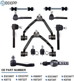 img 3 attached to ECCPP Front Suspension Kit for 1997-2003 Ford Expedition, F-150, Lincoln Navigator - Lower Ball Joints, Inner/Outer Tie Rods, Sway Bar Links, Upper Control Arms, Idler Arm, Pitman Arm