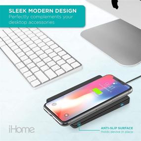 img 3 attached to 📱 Беспроводная зарядная плита iHome: Qi быстрая зарядка 7,5 Вт для iPhone 12, 12 Pro, 12 Pro Max, 12 Mini, 11, 11 Pro, 11 Pro Max, XR, Xs Max, XS, X | 10 Вт Galaxy S10, S9, Note 10, Note 9 (черный)