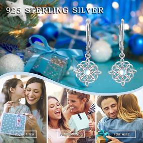 img 3 attached to 💎 Hypoallergenic Celtic Moonstone Earrings: 925 Sterling Silver Dangle Drop Earrings for Sensitive Ears. Moonstone Jewelry Gifts for Women and Girls