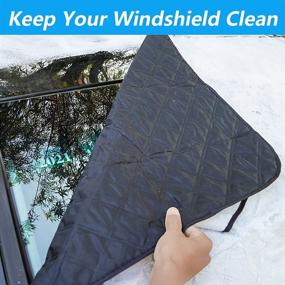 img 2 attached to ❄️ HEHUI 4-Layer Windshield Cover for Sedan, SUV, Wagon - Waterproof Car Windshield Snow Cover with Triple-Fixation for Ice and Snow, Sun & Frost - 61’’X50’’