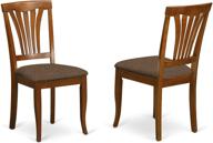 luxurious east west furniture dining chairs: linen fabric seats, saddle brow hardwood frames - set of 2 logo