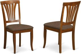 img 1 attached to Luxurious East West Furniture Dining Chairs: Linen Fabric Seats, Saddle Brow Hardwood Frames - Set of 2