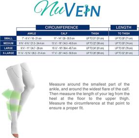 img 3 attached to 🧦 NuVein Surgical Stockings: 18 mmHg Support for Embolic Recovery - Thigh High, Open Toe, White, X-Large