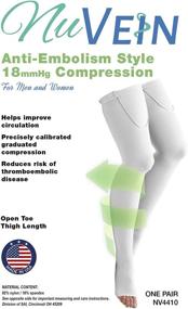 img 2 attached to 🧦 NuVein Surgical Stockings: 18 mmHg Support for Embolic Recovery - Thigh High, Open Toe, White, X-Large