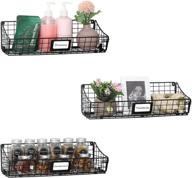 🧺 x-cosrack rustic farmhouse wall mounted bin basket with hook towel bar, paper rack 3 pack - floating shelves with tag slot hanging shelf for efficient storage organization in pantry, kitchen, and bathroom логотип