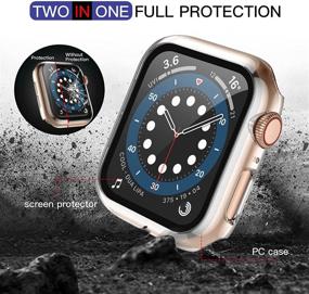 img 2 attached to 📱 Набор из 4 чехлов Maledan для Apple Watch 40 мм SE Series 6 5 4, тонкий бампер защита краев экрана, полноценные защитные чехлы для женщин - черный / прозрачный / розовый / красный