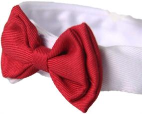 img 4 attached to 🐶 EOM Selected Adjustable Dog Bow Tie - Stylish Pet Costume Collar with Stripe Design - Ideal for Wedding Tie Party and Formal Occasions