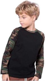 img 3 attached to Koupa Camo Sleeve T-Shirt for Boys | Boys' Clothing