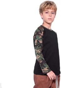 img 2 attached to Koupa Camo Sleeve T-Shirt for Boys | Boys' Clothing