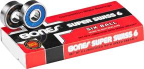 img 1 attached to 🏎️ High-Performance Bones Super Swiss 6 Skateboard Bearings - 8 Pack for Ultimate Speed and Durability